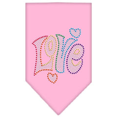 Technicolor Love Rhinestone Pet Bandana Size