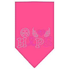 Peace Love Hope Breast Cancer Rhinestone Pet Bandana Size