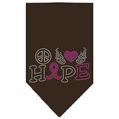 Peace Love Hope Breast Cancer Rhinestone Pet Bandana Size