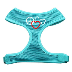 Peace, Love, Bone Design Soft Mesh Harnesses