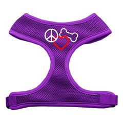 Peace, Love, Bone Design Soft Mesh Harnesses