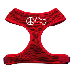 Peace, Love, Bone Design Soft Mesh Harnesses