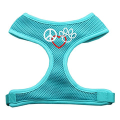 Peace, Love, Paw Design Soft Mesh Harnesses