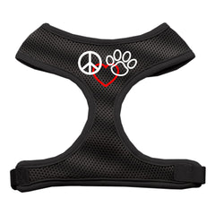 Peace, Love, Paw Design Soft Mesh Harnesses