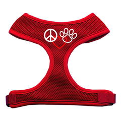 Peace, Love, Paw Design Soft Mesh Harnesses