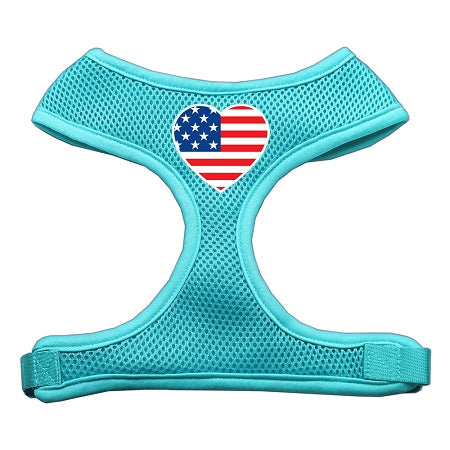 Heart Flag Usa Screen Print Soft Mesh Harness