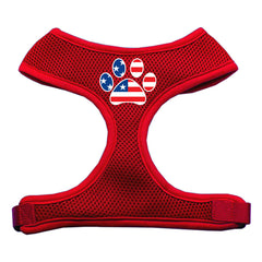 Paw Flag Usa Screen Print Soft Mesh Harness