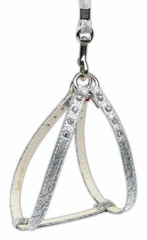 Step-in Harness Silver W/ Clear Stones