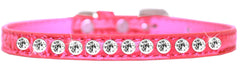 One Row Clear Jewel Croc Dog Collar Size