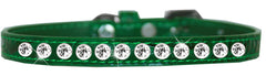 One Row Clear Jewel Croc Dog Collar Size