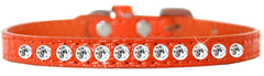 One Row Clear Jewel Croc Dog Collar Size