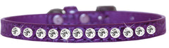 One Row Clear Jewel Croc Dog Collar Size