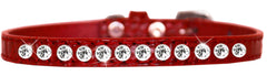 One Row Clear Jewel Croc Dog Collar Size