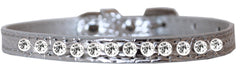 One Row Clear Jewel Croc Dog Collar Size