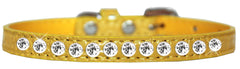 One Row Clear Jewel Croc Dog Collar Size