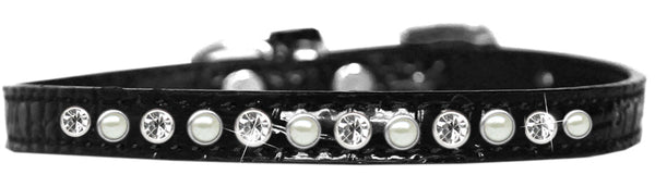 Pearl And Clear Jewel Croc Dog Collar Size