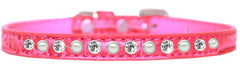 Pearl And Clear Jewel Croc Dog Collar Size