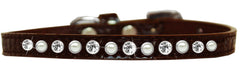 Pearl And Clear Jewel Croc Dog Collar Size