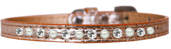 Pearl And Clear Jewel Croc Dog Collar Size