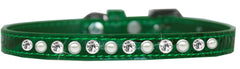 Pearl And Clear Jewel Croc Dog Collar Size