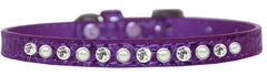 Pearl And Clear Jewel Croc Dog Collar Size