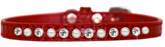 Pearl And Clear Jewel Croc Dog Collar Size