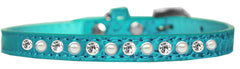 Pearl And Clear Jewel Croc Dog Collar Size