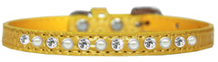 Pearl And Clear Jewel Croc Dog Collar Size