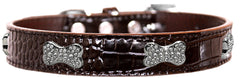 Croc Crystal Bone Dog Collar Size