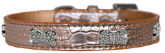 Croc Crystal Bone Dog Collar Size