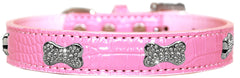 Croc Crystal Bone Dog Collar Size