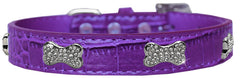 Croc Crystal Bone Dog Collar Size