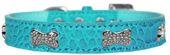 Croc Crystal Bone Dog Collar Size