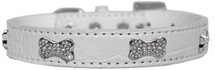 Croc Crystal Bone Dog Collar Size