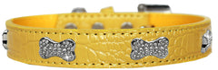 Croc Crystal Bone Dog Collar Size