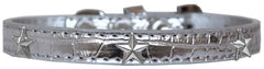 Silver Star Widget Croc Dog Collar Size