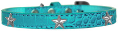 Silver Star Widget Croc Dog Collar Size