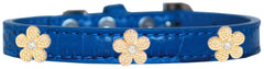 Gold Flower Widget Croc Dog Collar Size