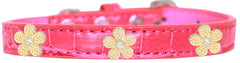 Gold Flower Widget Croc Dog Collar Size