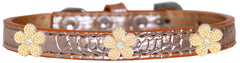 Gold Flower Widget Croc Dog Collar Size