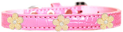 Gold Flower Widget Croc Dog Collar Size