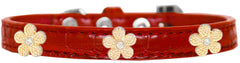 Gold Flower Widget Croc Dog Collar Size