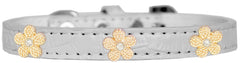 Gold Flower Widget Croc Dog Collar Size