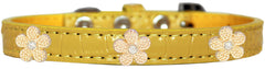 Gold Flower Widget Croc Dog Collar Size