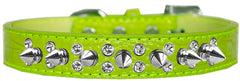 Double Crystal And Spike Croc Dog Collar Size