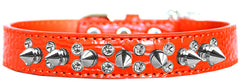 Double Crystal And Spike Croc Dog Collar Size