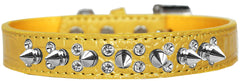 Double Crystal And Spike Croc Dog Collar Size