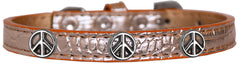 Peace Sign Widget Croc Dog Collar Size