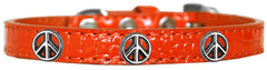 Peace Sign Widget Croc Dog Collar Size
