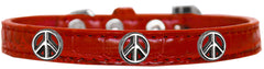 Peace Sign Widget Croc Dog Collar Size